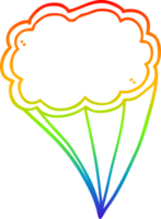 arc en ciel gradient ligne dessin dessin animé nuage décoratif png