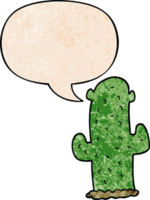 cartone animato cactus e fumetto in stile retrò texture png