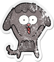 distressed sticker of a cute cartoon dog png