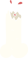 ilustração de cor plana de um osso quebrado de desenho animado png