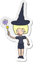 sticker van een cartoon halloween-heks png