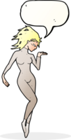 cartoon future space woman with speech bubble png