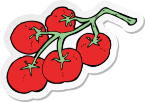 sticker of a tomatoes on vine illustration png