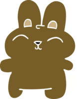 happy cartoon doodle rabbit png