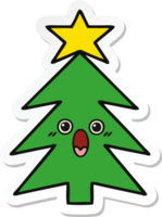 autocollant d'un sapin de noël dessin animé mignon png