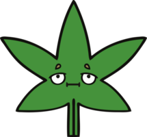 foglia di marijuana simpatico cartone animato png