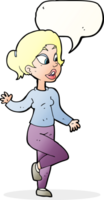 cartoon friendly woman waving with speech bubble png