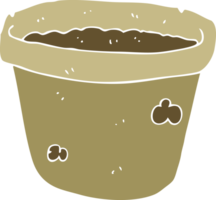 flat color illustration of a cartoon pot of earth png