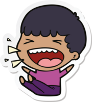 sticker of a cartoon laughing man png