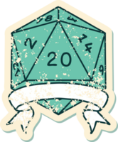 natural 20 critical hit D20 dice roll illustration png