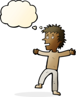 cartoon happy man with thought bubble png