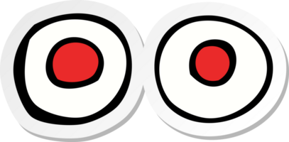 sticker of a cartoon red eyes png