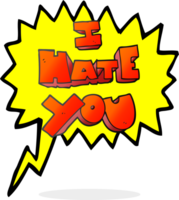 I hate you speech bubble cartoon symbol png