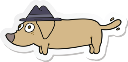 sticker of a cartoon dog wearing hat png