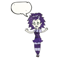 discours bulle texturé dessin animé vampire fille png