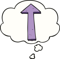 cartoon pointing arrow and thought bubble png