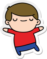 sticker cartoon of a kawaii cute boy png