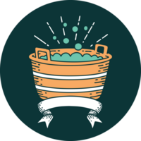 icon of tattoo style tin bath png