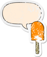 cartoon lollipop and speech bubble distressed sticker png