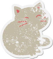chat assis grunge autocollant png