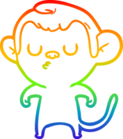 scimmia del fumetto di disegno a tratteggio sfumato arcobaleno png