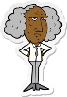 sticker of a cartoon big hair lecturer man png