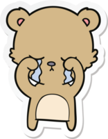 sticker of a crying cartoon bear png