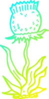 desenho de linha de gradiente frio desenho de flor selvagem png