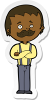 sticker of a cartoon man with mustache png