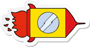 sticker of a cartoon space rocket png