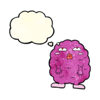 funny cartoon monster with thought bubble png