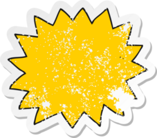 retro distressed sticker of a cartoon explosion png