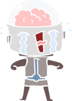 robô chorando de desenho animado de estilo de cor plana png