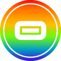 symbole de soustraction circulaire dans le spectre arc-en-ciel png