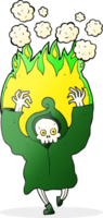 cartoon dancing flaming death skeleton png