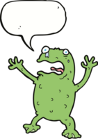 cartoon frightened frog with speech bubble png