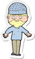 sticker of a cartoon man in winter hat png