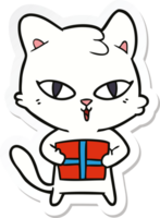 pegatina de un gato de dibujos animados png