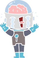 flat color style cartoon crying robot png