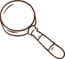 Magnifying Glass Charcoal Drawing png