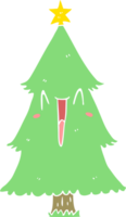 vlak kleur stijl tekenfilm Kerstmis boom png