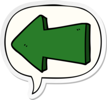 cartoon pointing arrow and speech bubble sticker png