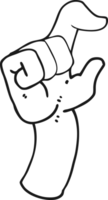 black and white cartoon hand making smallness gesture png