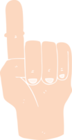 flat color illustration of a cartoon pointing finger png