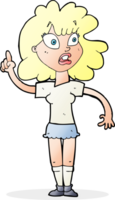 cartoon woman making point png