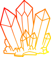 warm gradient line drawing cartoon crystals png