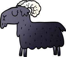 cartoon doodle black goat png