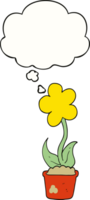 cute cartoon flower and thought bubble png