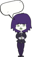 mulher vampira dos desenhos animados com balão png