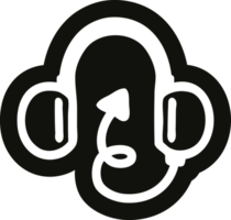 music headphones with devil tail icon png